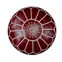 Moroccan Leather pouf | Bordeaux