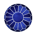 Moroccan Velvet pouf | Blue & White