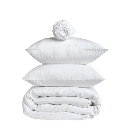 [Sateen Stripe - Core Bedding Set - White] Sateen Stripe | Core Bedding Set 