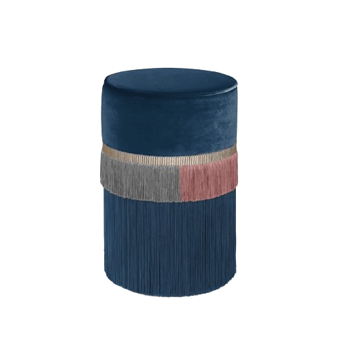 [Plain Line Blue Pouf 30 SKU: LIN 007 30] Plain Line Blue Pouf 30